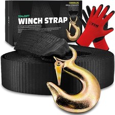 Boat Winch Strap with Hook Replacement, 2" x 20 Feet-10000 Lbs, Boat Winch Strap