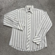 Ben Sherman Semi Sheer Button Down Shirt Mens Medium White Blue Striped Classic
