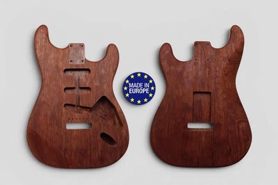 Corps De Guitare Électrique Compatible Strat 60S 1 Pièce Figuré Bubinga Unique - Photo 1/4