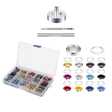 600Set 12Colors 5mm Copper Grommet Eyelet Snap Button Kit With Install Tool