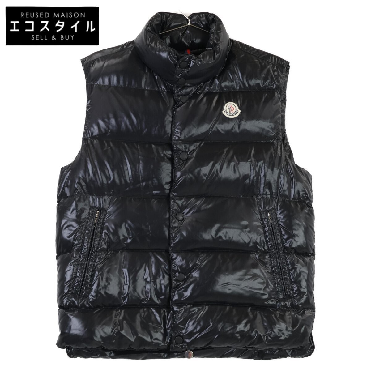 MONCLER GIDE 43330 Black Down Vest Size 1 for Men