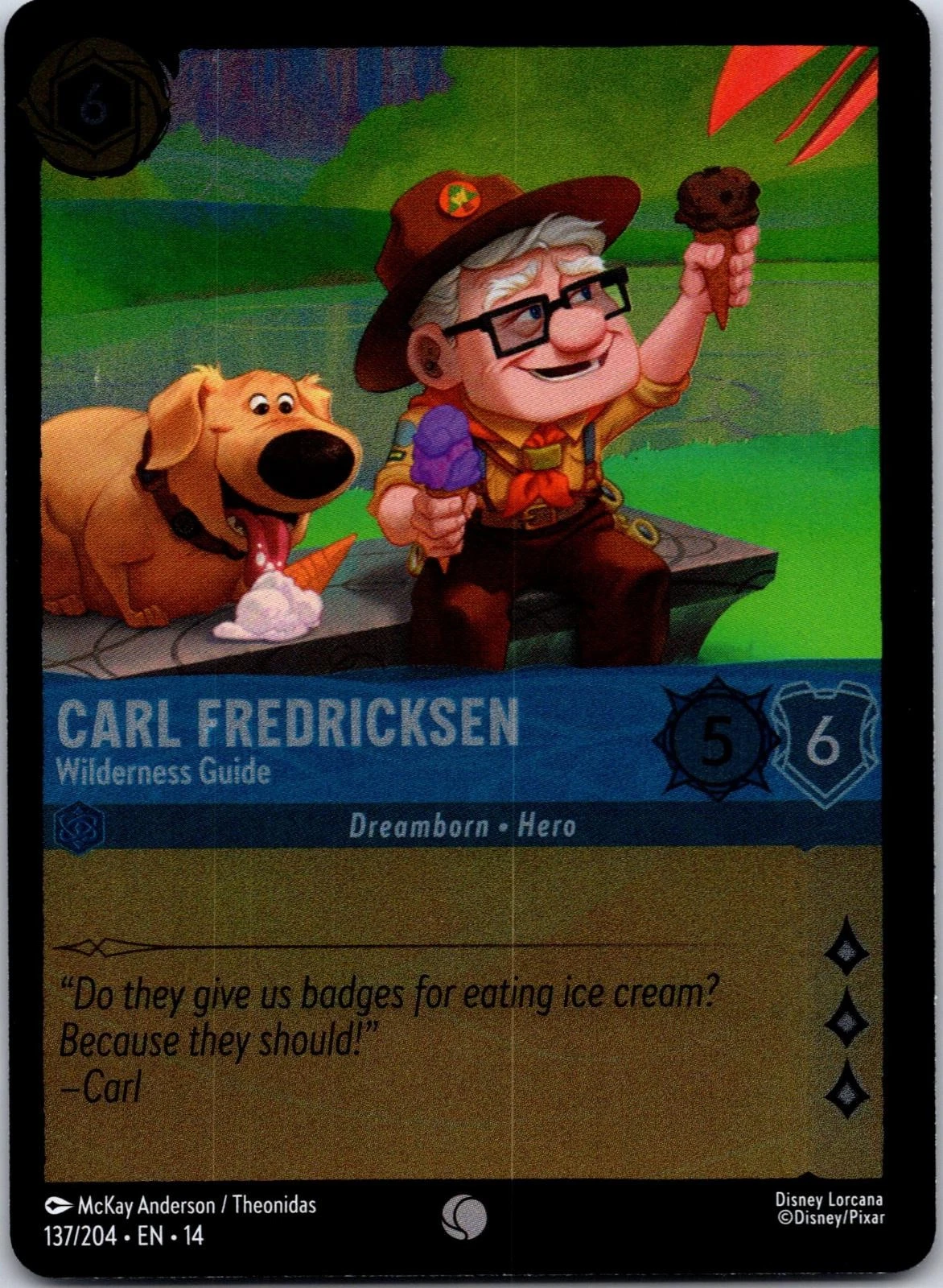 Carl Fredricksen - Wilderness Guide 137/204 Hyperia City Lorcana Cold Foil NM - product detail image 1