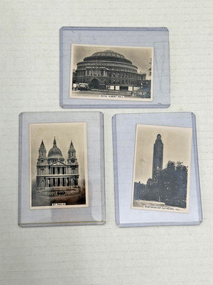 VINTAGE SIGHTS OF LONDON CIGARETTE CARDS LOT 3 ROYAL ALBERT HALL ST PAULS UK