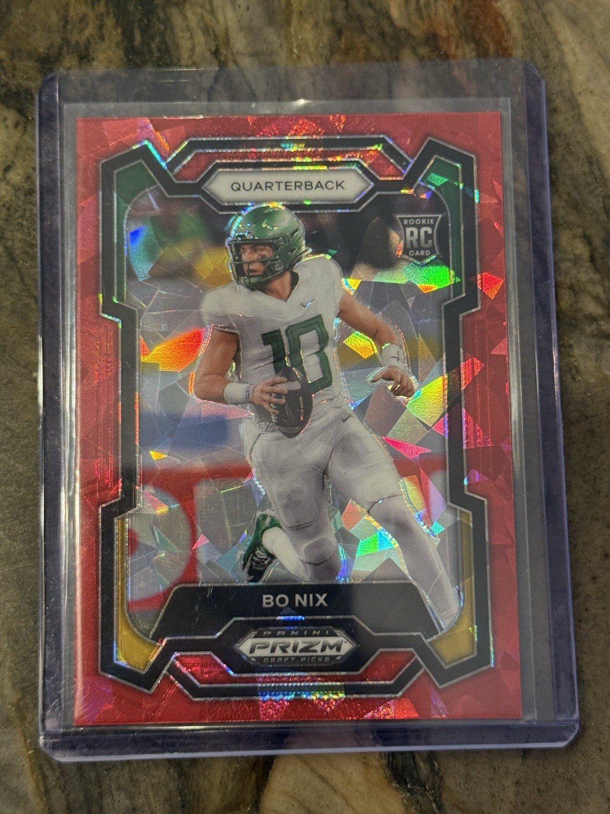 2024 Panini Prizm Draft Picks - Bo Nix #105 Red Ice Prizm (RC)