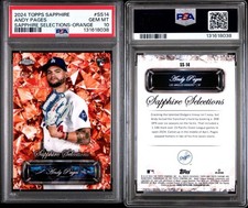 2024 Andy Pages Sapphire Selections Rookie Orange /25 Gem Mint PSA-10