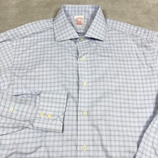Brooks Brothers Shirt Men's Madison 16.5-36 Blue Check Button Down Non Iron
