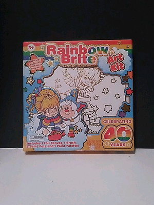 Rainbow Brite Art Kit Set 40 Years Paint Set Foil Canvas Brush Paint Palette NEW