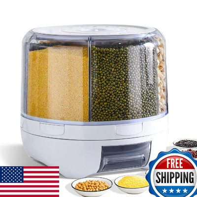 Slow Slog Grain Dispenser 360° Rotating 6-Grid Food Storage Container