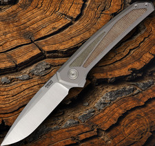 Pena Knives Cobra Folding Knife 3.38" CPM-M4 Steel Blade Titanium/Micarta Handle