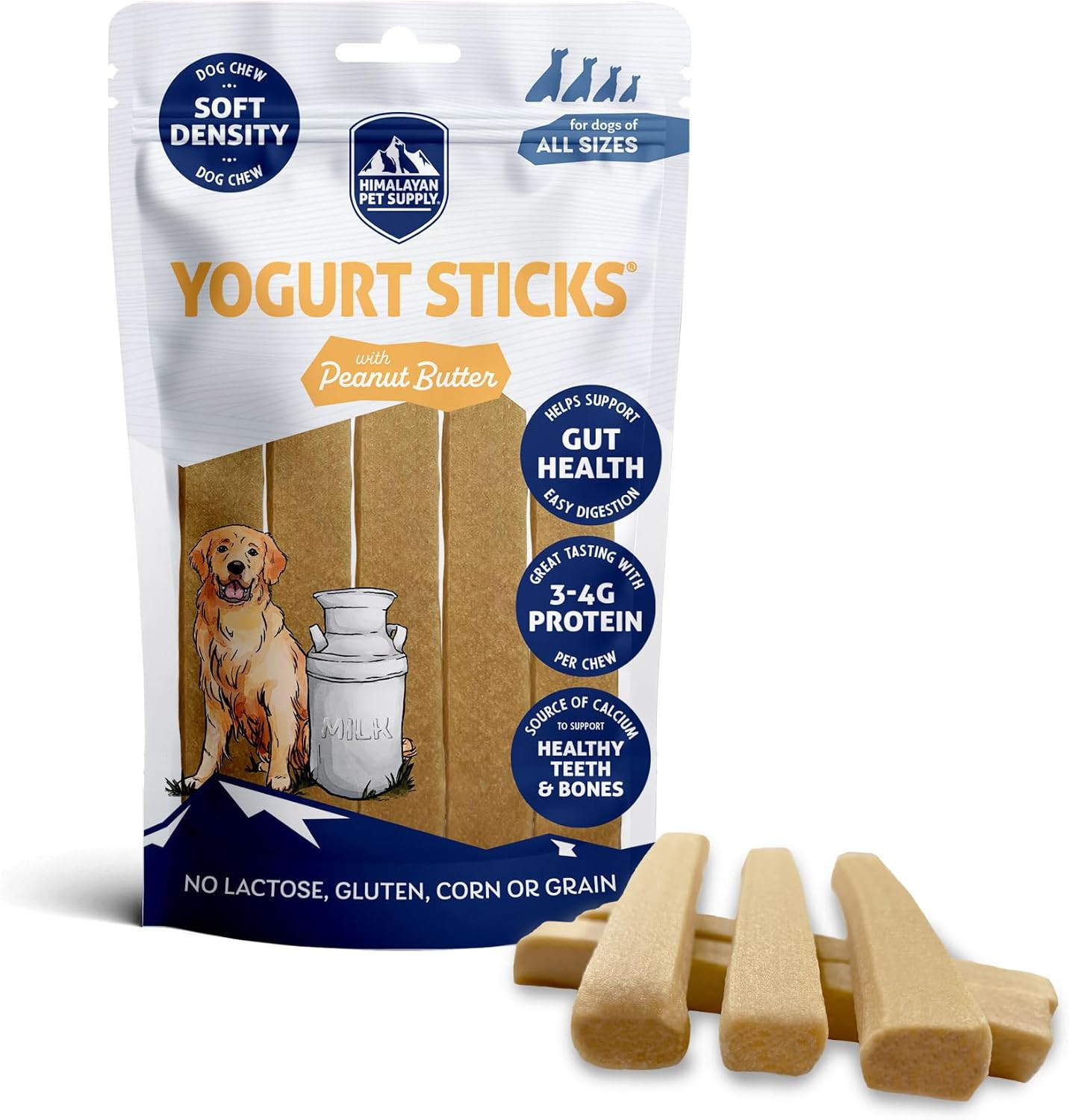Himalayan Dog Chew Yogurt Sticks, Peanut Butter, Dog Treats 