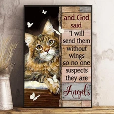 And God Said I Will Send Them Without Wings Memorial Cat Poster, Canvas_6036