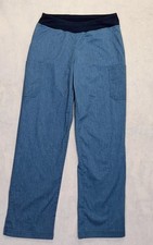Butter Soft Originals Womens Scrub Pants M Straight Blue Elastic Waist Stretch d
