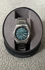 Citizen Zenshin Eco Drive Green Dial Titanium Watch AW0130-85X