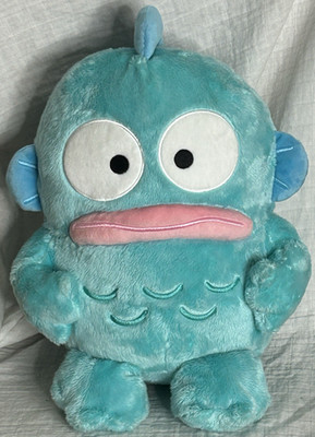 New Sanrio Hangyodon Plush Toy 11'' Sitting 2024 425825 Blue NWT