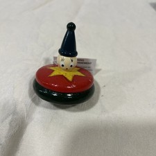 Vintage Circus Clown Figurine Wooden Spinning Top/Dreidel