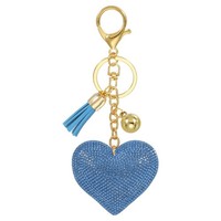 Strass-SchlüSselanhäNger, Herzform Bling Accessoires FüR Handtaschen, Hellblau