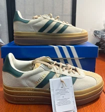 Size 8 - adidas Gazelle Bold Cream Collegiate Green W