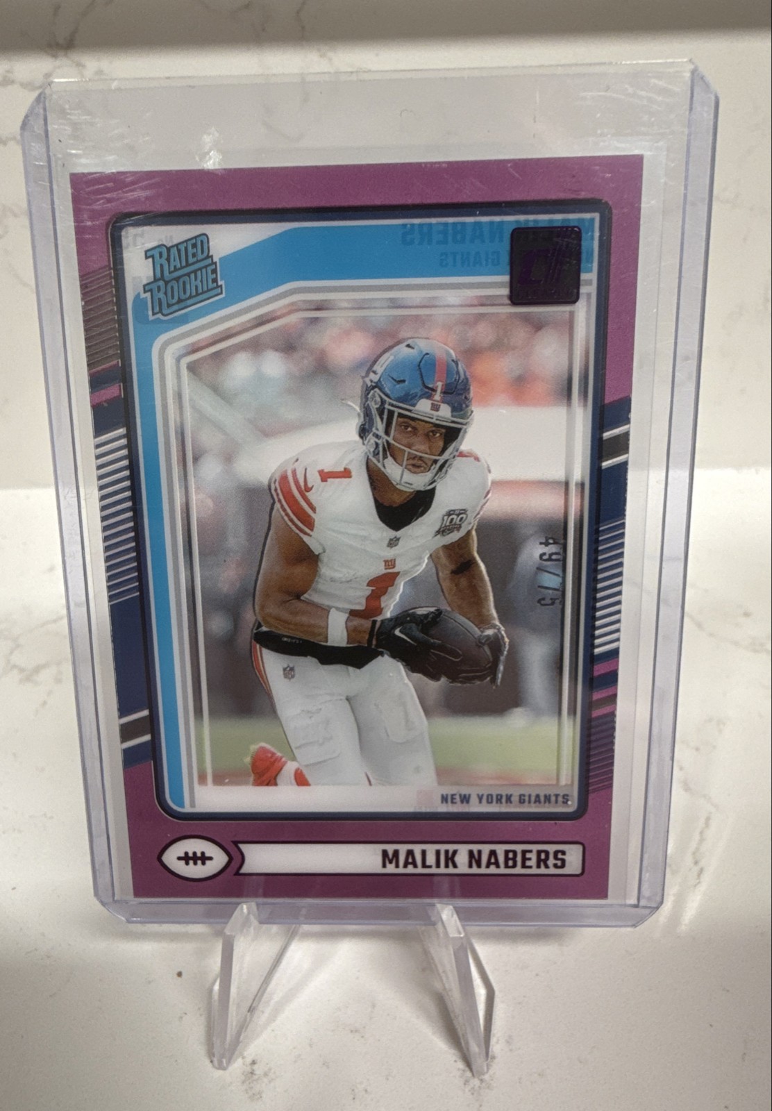 2024 Panini Clearly Donruss - Rated Rookie Malik Nabers #55 Purple /75 (RC)