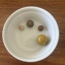 Lot Of 4 Vintage Civil War Era Clay Marbles- 4 different sizes and colors
