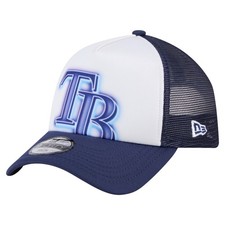 Toddler New Era White/Navy Tampa Bay Rays Painted A-Frame 9FORTY Trucker