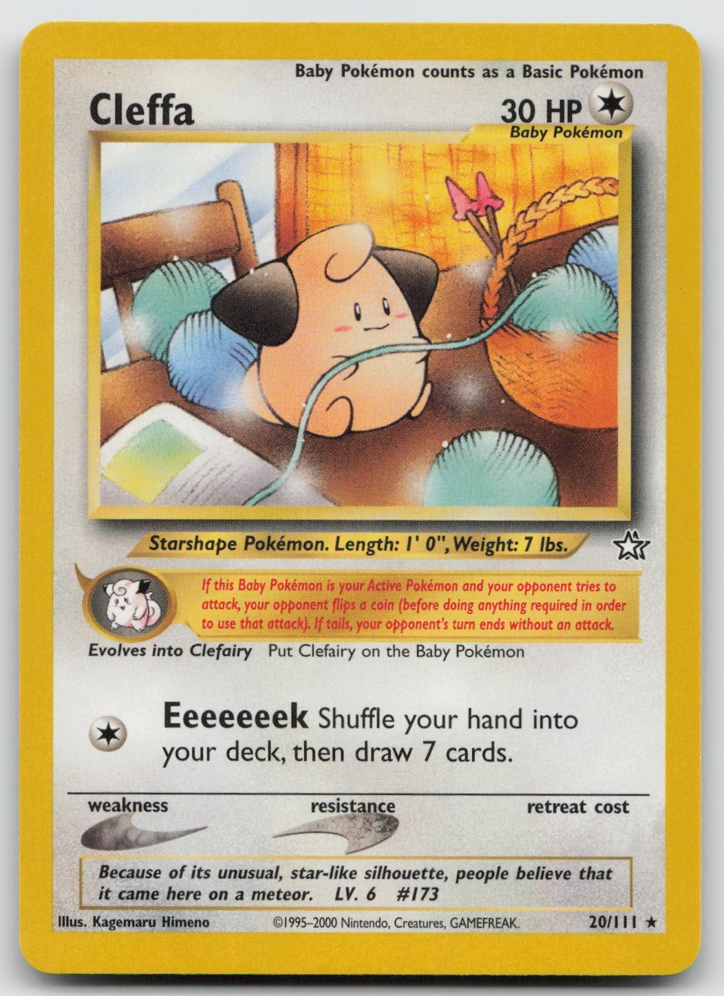 Cleffa 20/111 Rare Neo Genesis Pokemon Unlimited Lightly Played