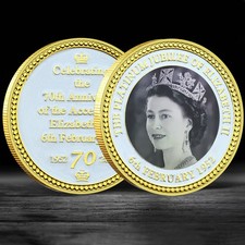 UK Queen Elizabeth II 70th Anniversary Platinum Jubilee Commemorative Coin