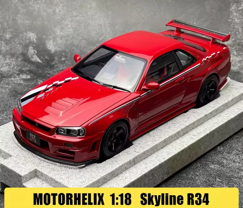 1/18 - Motorhelix - Nissan Skyline GT-R R34 NISMO - Red - Fully Opening Diecast - Image 4 of 4