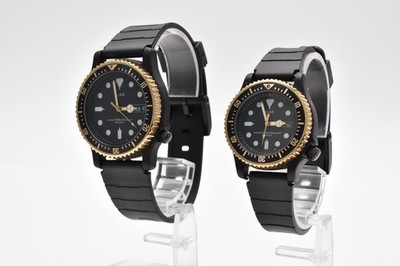  [MINT] SEIKO Alba  V348-6080 35mm  V248-0220 30mm black Pair Watches JPA #124