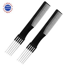 Teasing Comb with Metal Pick Combs for Women Hair Styling 2 Pack Beautifultracy
