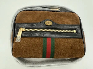 Gucci Ophidia petit sac ceinture marron daim GRG Web GG logo sac à main ceinture taille 85 cm