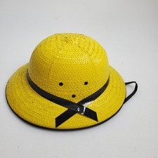 Vintage 60s 70's The Bamboo Shops Yellow Pith Helmet Hat