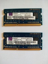 2x2GB = 4GB DDR3 Kingston SoDimm RAM PC portatile laptop 2Rx8 PC3-10600S 9-10-F0