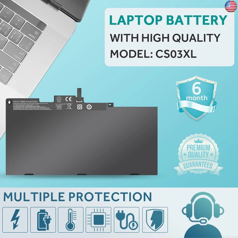 Batería CS03XL Compatible con HP Elitebook 745 755 840 848 850 G3 G4, ZBook Foto 3 de 4