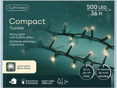 Lumineo Compact Twinkle - 500 LED - 36ft