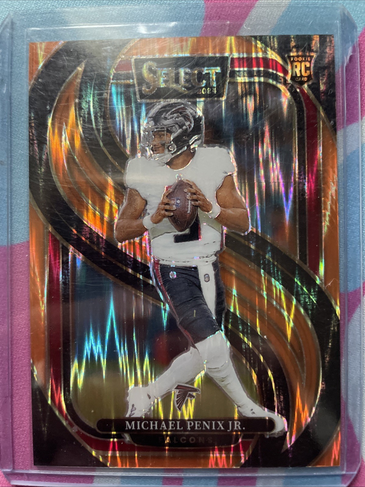 2024 Panini Select - Premier Level Michael Penix Jr. #110 Orange Prizm /399 (RC)