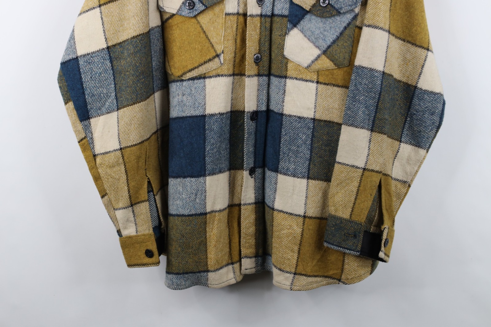 Vtg 50s 60s Streetwear Mens XL Wool Blend CPO Button Shirt Jacket Jac Shirt USA