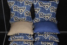 ST. LOUIS RAMS 8 CORNHOLE BEAN BAG GAMES NFL FOOTBALL CAMPING TRAVEL