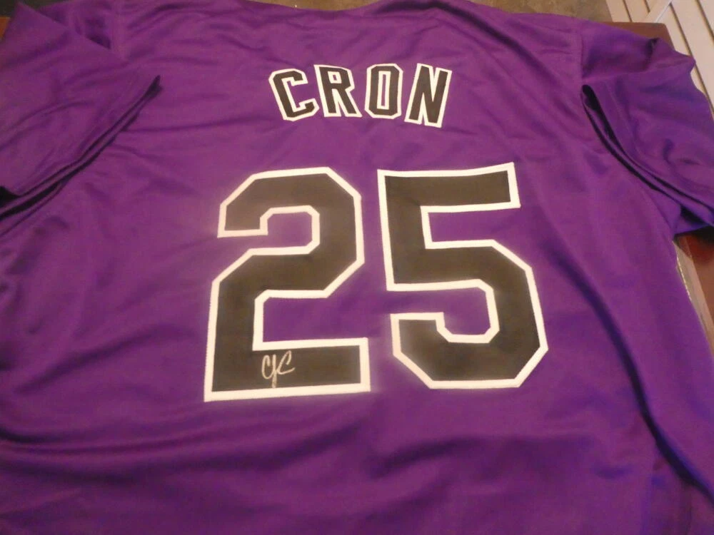 CJ Cron Colorado Rockies Signed replica home jersey COA