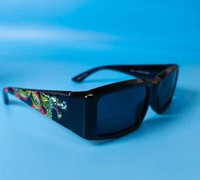 Ed Hardy Sunglasses UV 100% Protective Black w/ Dragon Hokusai