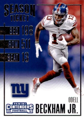 2016 Panini Contenders #5 Odell Beckham Jr. New York Giants