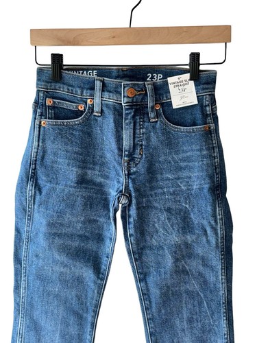 J. Crew Women's Size 23P Vintage Slim Straight Blue Jeans - New - Picture 2 of 8
