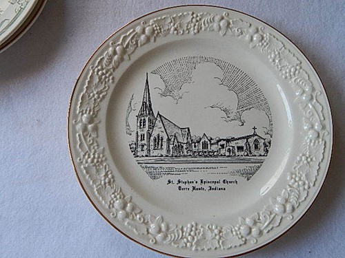 St Stephen's Episcopal Church-Terre Haute, Indiana Commemorative Plate - Picture 1 of 4