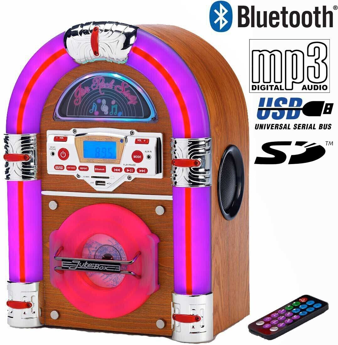 Jukebox Tabletop CD Bluetooth Jive Rock 60 USB Rock Mini LED Sixty