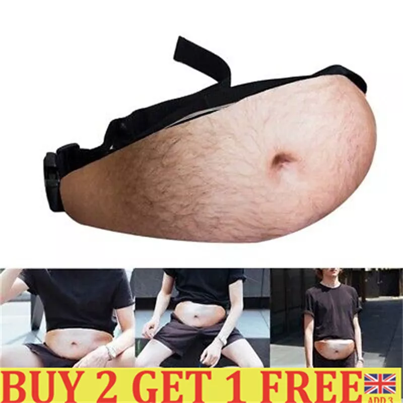 Dad Body Waist Belt Bum Bag 3D Funny Hairy Beer Fat Belly Pack Pouch Holder  BaFC