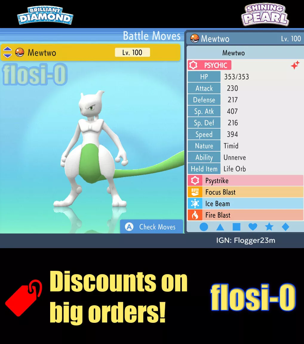 Shiny MEWTWO 6IV / Pokemon Brilliant Diamond and Shining Pearl