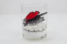 Kliban Flying Cat Red Cape Glass Rocks Old Fashioned Cocktail Tastesetter 1980s