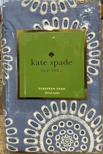 Kate Spade Floral Eyelet Blue Euro Sham Pillow Sham