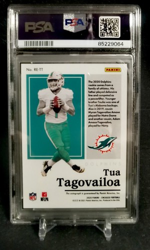 2020 Panini Encased Rookie Endorsements Tua Tagovailoa Auto Inscription PSA 10 - Picture 2 of 2