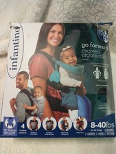 Infantino Go Forward 4-in-1 Evolved Ergonomic Carrier Gray teal 8-40lbs used