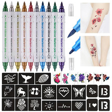 Tattoo Markers 10 Body Markers, Butterfly Temporary Tattoos for Women Girls Kids